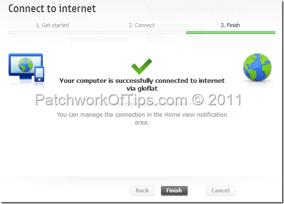 Nokia Ovi Suite Has Successfully Connected To The Internet
