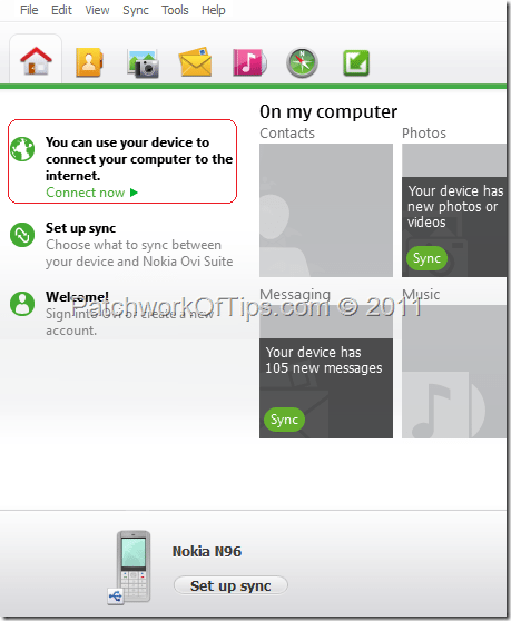 Start Configuring Your Nokia Ovi Suite Internet Connection