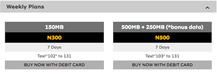 MTN-Nigeria Internet Data Plans