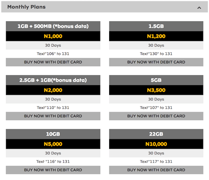 MTN_Nigeria Internet Data Plans