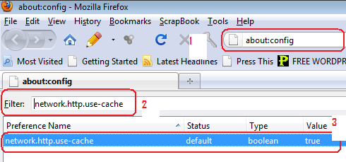 Disable Firefox Browser Cache