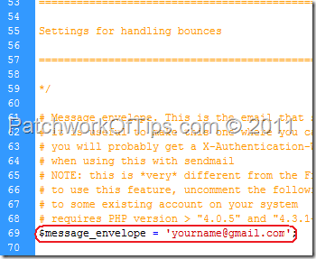 Set Message Envelope For PHPList / PHPMailer