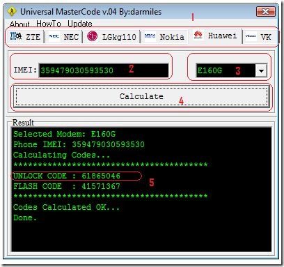 Get Huawei Unlock Code Using Universal Master Code Software