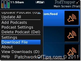 How To Download Large Files With PodTrapper For BlackBerry