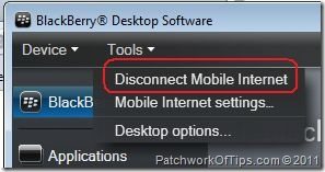 Disconnect BlackBerry Mobile Internet