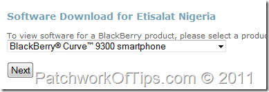 Select Your BlackBerry Model