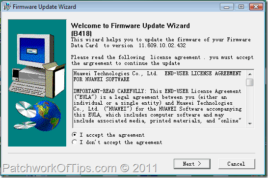 Commence Huawe Firmware Update