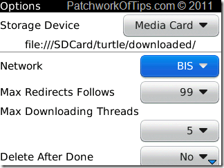 Net Turtle BlackBerry Internet Downloader