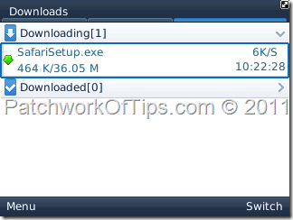 Commence Downloading Large File On BlackBerry