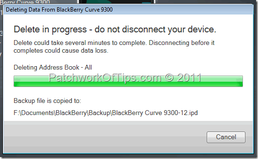 Deleting The Entire BlackBerry Address Book