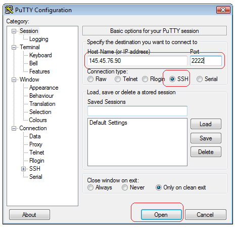 Configure PuTTy and Login Via SSH