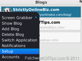 WordPress For BlackBerry Connection Setup