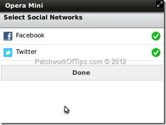 Opera Mini Next Facebook and Twitter Overview