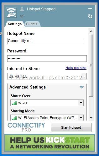 Connectify 3G-4G Setup