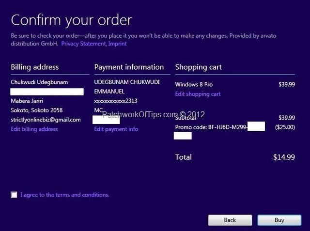 Windows 8 PRO Shopping Cart With Promo Code