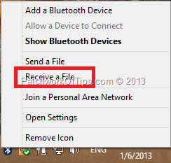 Receive File Via BT