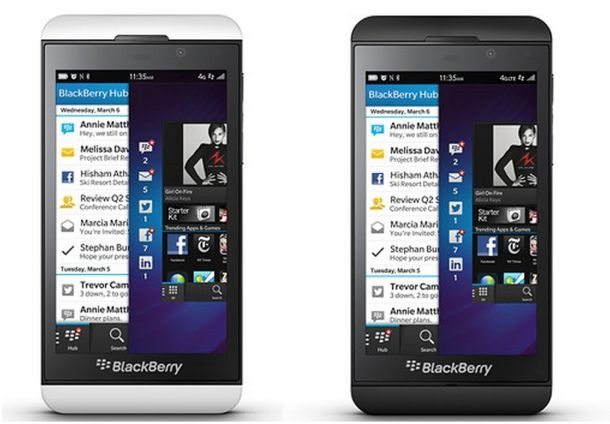 White and Black BlackBerry z10 