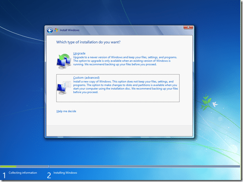Windows 7 Custom Installation
