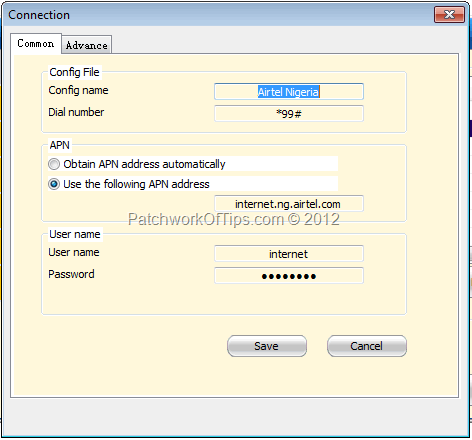 Connection Settings For ZTE MF190