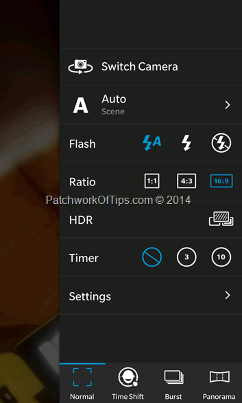 BlackBerry 10 Camera Settings