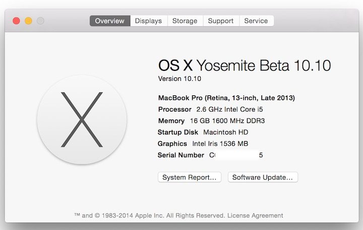 Mac OS X Yosemite Public Beta 10.10