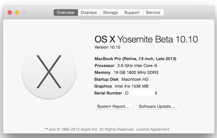 Mac OS X Yosemite Public Beta 10.10
