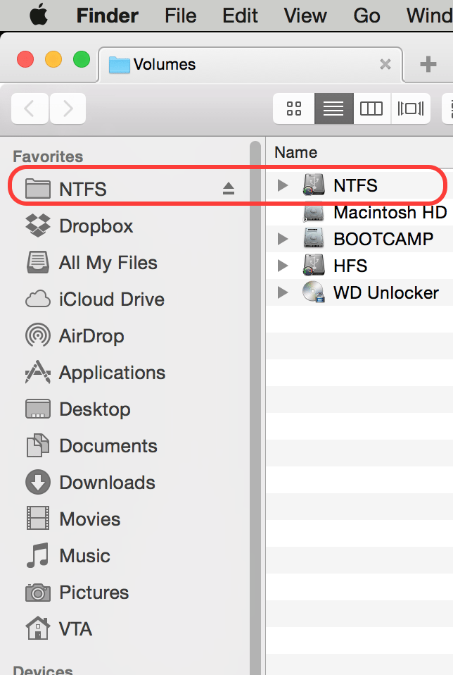 Access NTFS Write Enabled Drive On Mac OS X