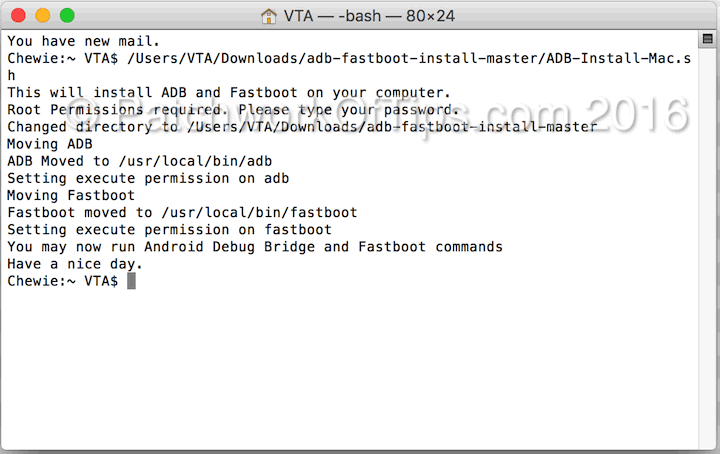 Android Fastboot Drivers For Mac OS X Installed