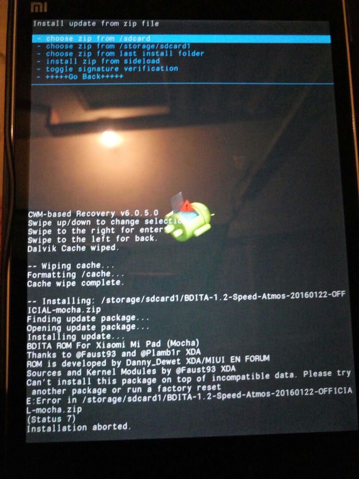 BDITA ROM Update Fails