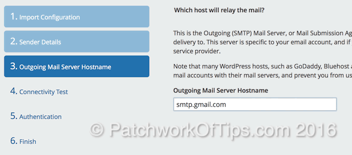 Postman SMTP Setup Outgoing Mail