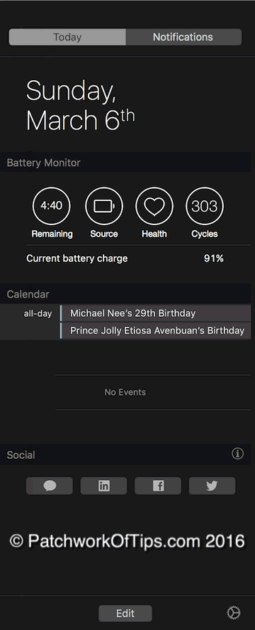 Mac OS X Notification Center Widgets Showing-1