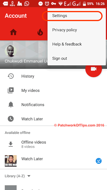 YouTube Offline Settings 1