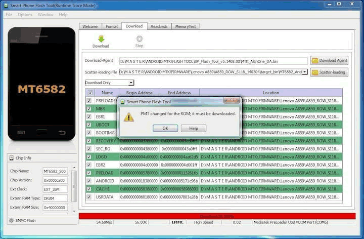 PMT changed for the rom: it must be downloaded