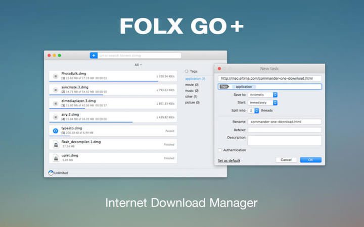 Folx Go+ Free Download Manager