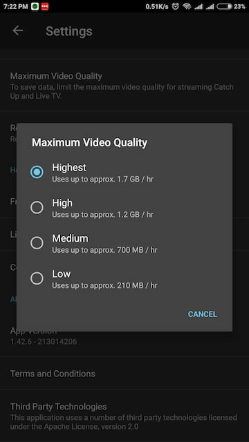 DSTV NOW Review – Stream Maximum Video Quality Setting