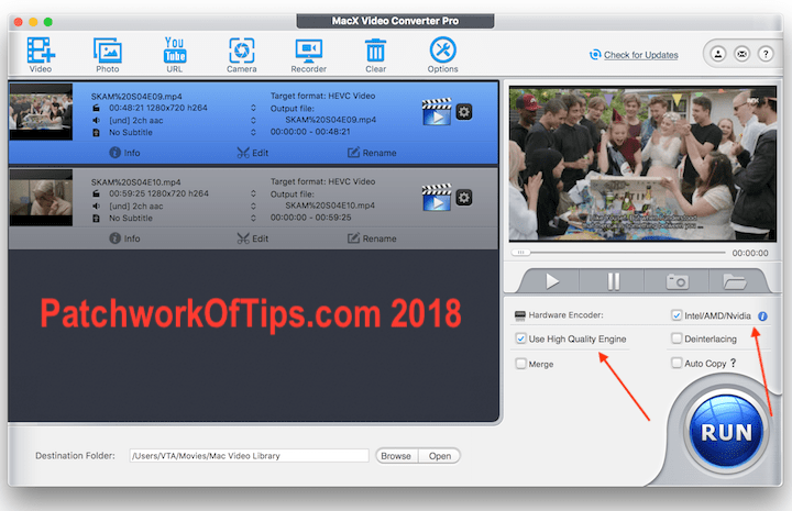 Run MacX Video Converter Pro Encoding