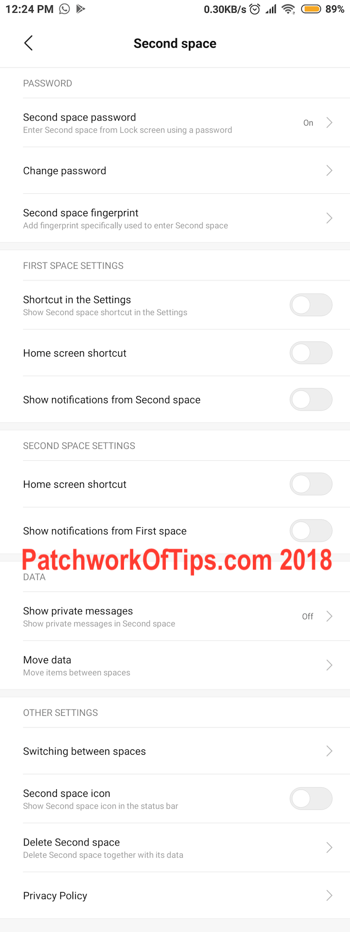 MIUI 10 Beta Best Second Space Settings