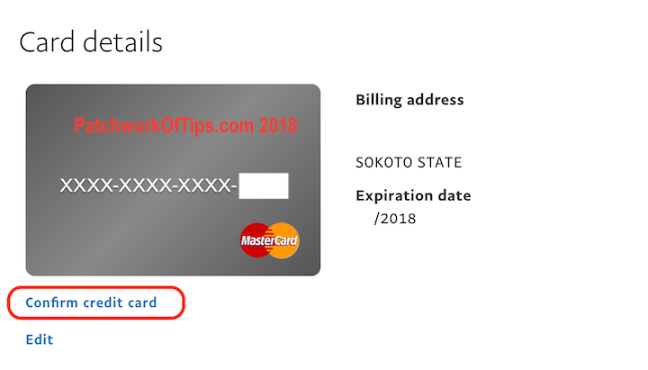 Confirm New Nigerian Mastercard To Paypal 4