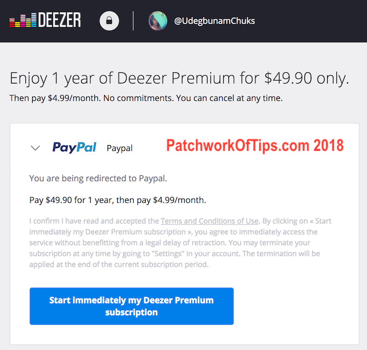 Deezer Annual Subscription