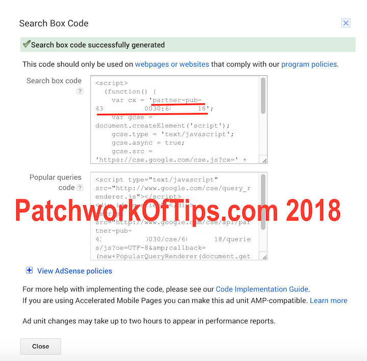 Adsense For Search Code
