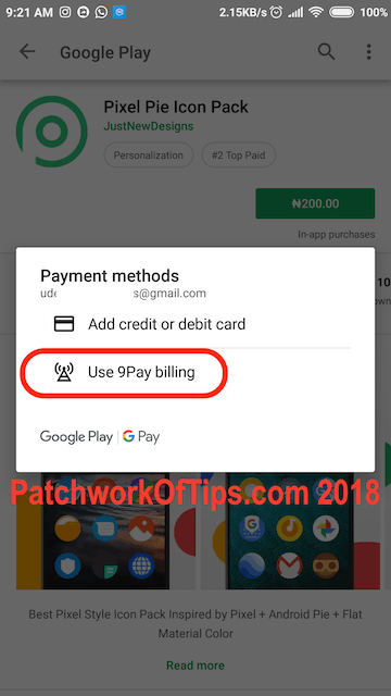 Buy Google App In Naira With 9Pay Account