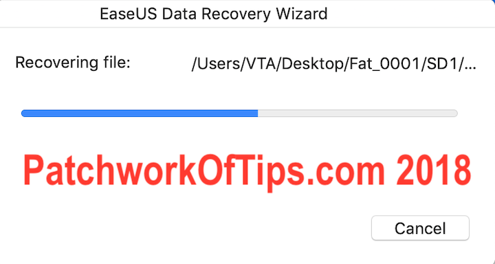 EaseUS Data Recovery Progress