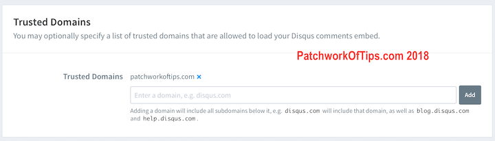Disqus Trusted Domains