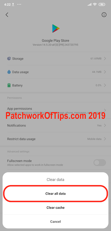 Clear Google Play Store All Data