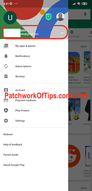 Swicth Google Accounts In Google Play Store