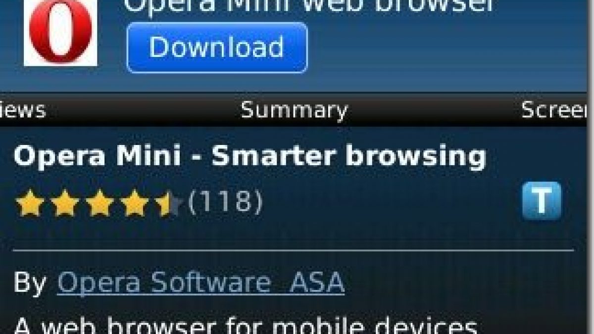 Opera Mini Makes Its Official Blackberry Appworld Debut Tech News