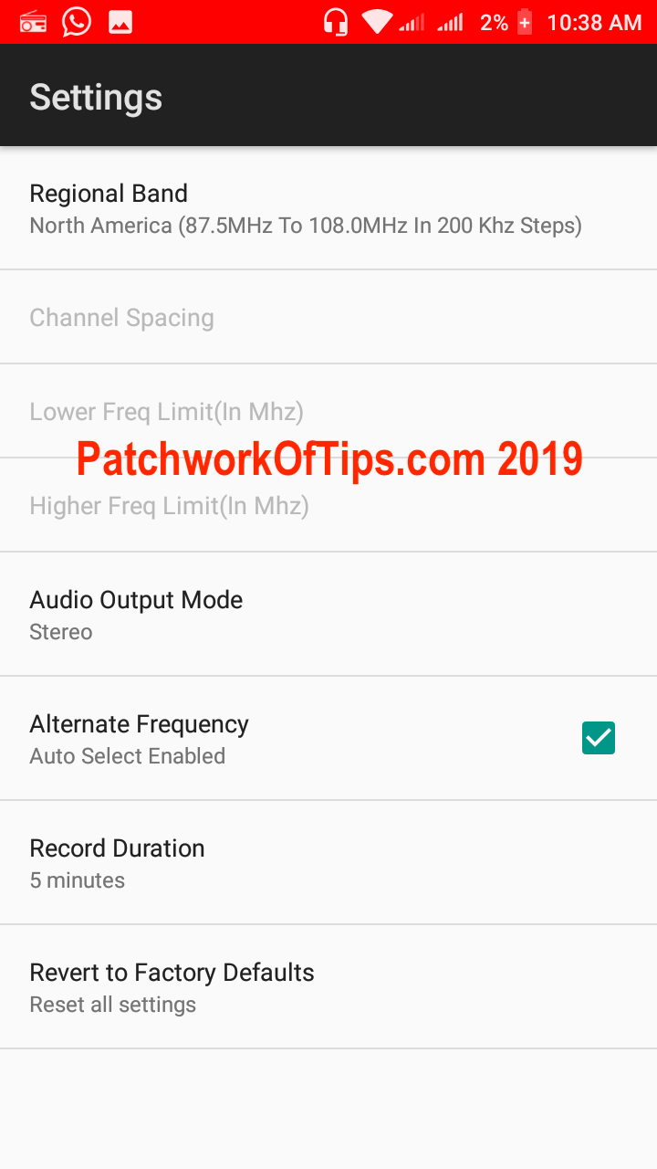 Xiaomi Redmi Go Screenshots FM Radio Settings