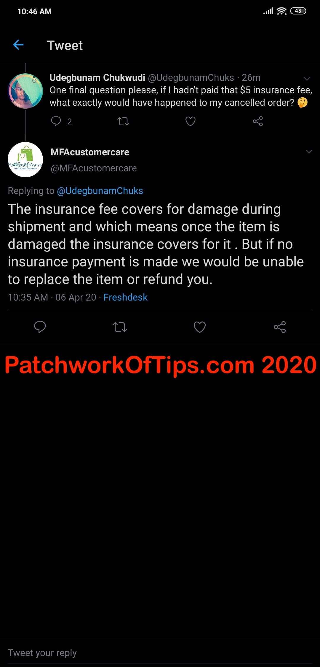 DHL Africa Eshop $5 Shipment Protection SCAM????03