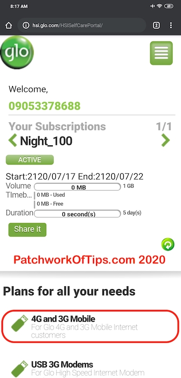 Glo_N100_1GB_Data_Plan _Subscription_Via_HSI_Glo_Portal 1