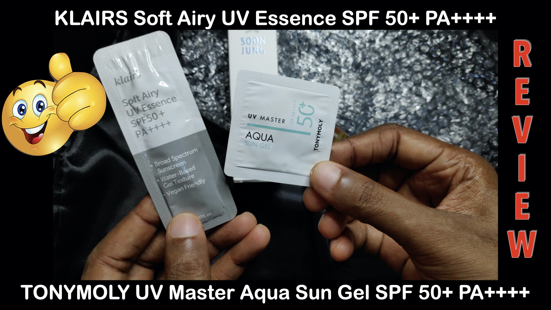 Klairs_Soft_Airy_UV_Essence_TONYMOLY_UV_Master_Aqua_Sun_Gel_Review